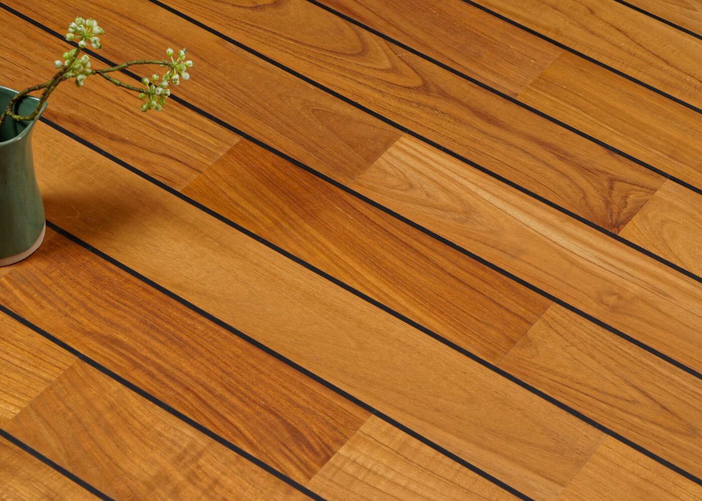 Parquet Teck d'Indonésie massif Pont de bateau huilé 12x90x300-1200