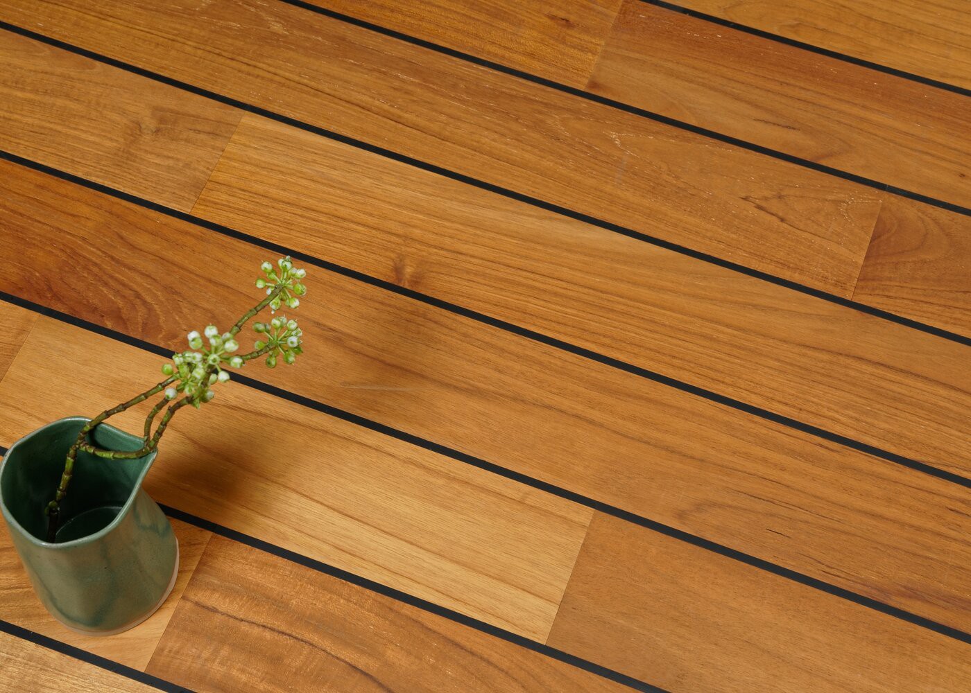 Parquet Teck d'Indonésie massif Pont de bateau huilé 12x90x300-1200