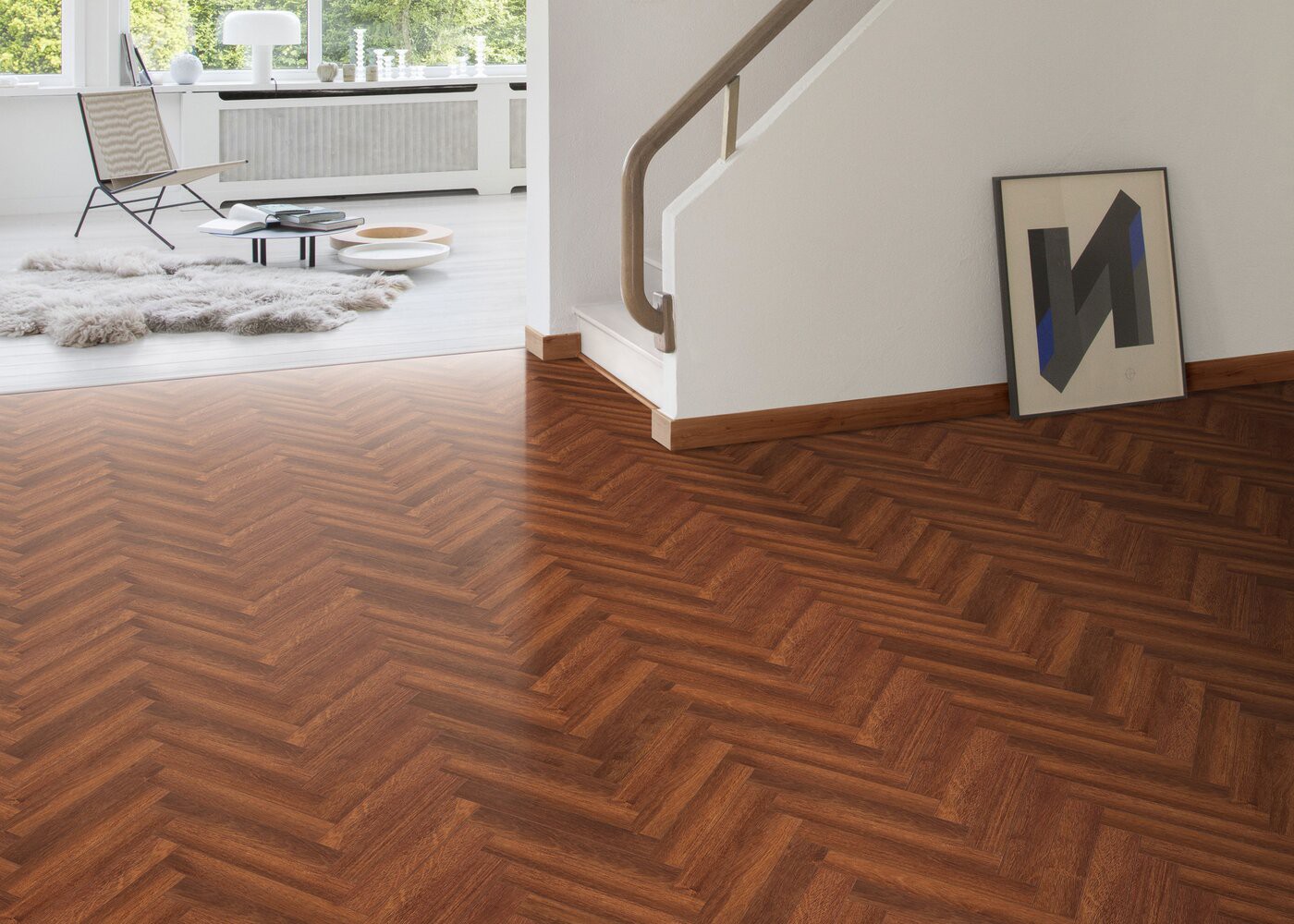 Sol stratifié Merbau Brun Merbau Brown Bâton rompu lame droite 8x84x504