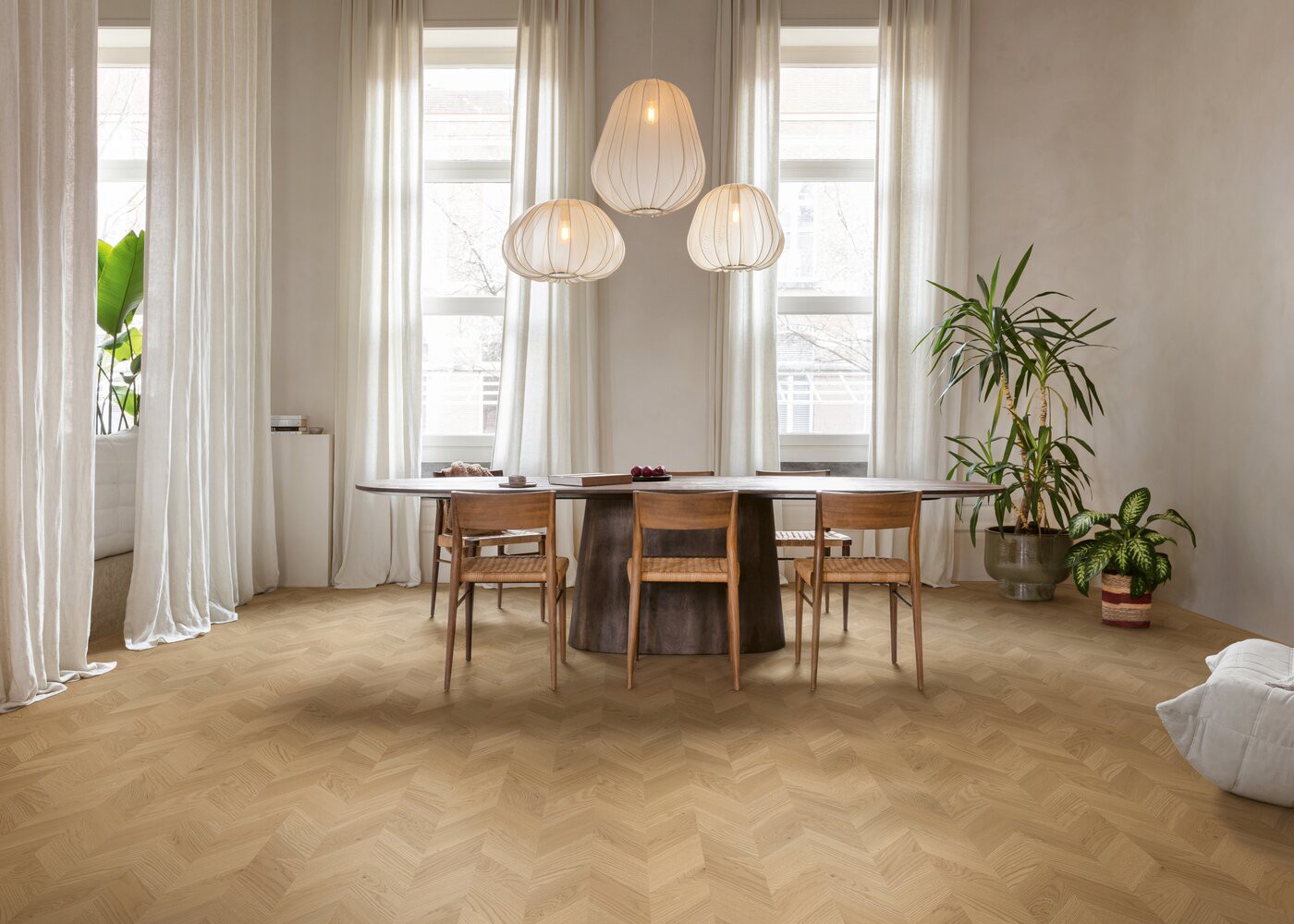 Vinyle rigide Chêne Toblerone passage commercial 4.5x123x1524