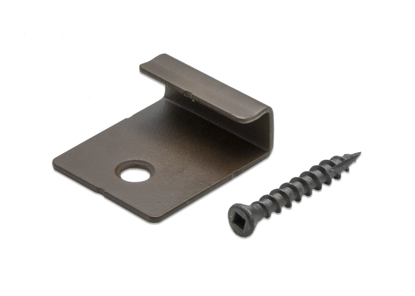 Clip début et fin acier inox brun fixation invisible + vis pour terrasse bambou (boite de 90) - conso 40ml de bordure/boite