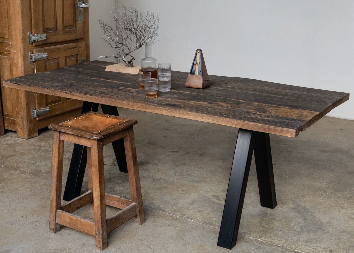 Pied De Table Dolbeau Acier Peinture Epoxy Noir Satine Ral 9005 60x650x700