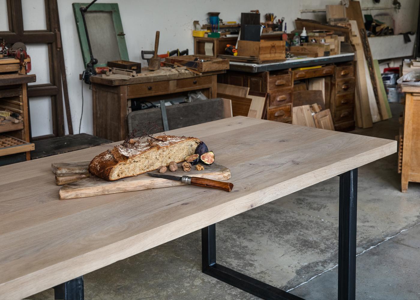 Plateau de table PORTLAND en chêne massif français à chants droits