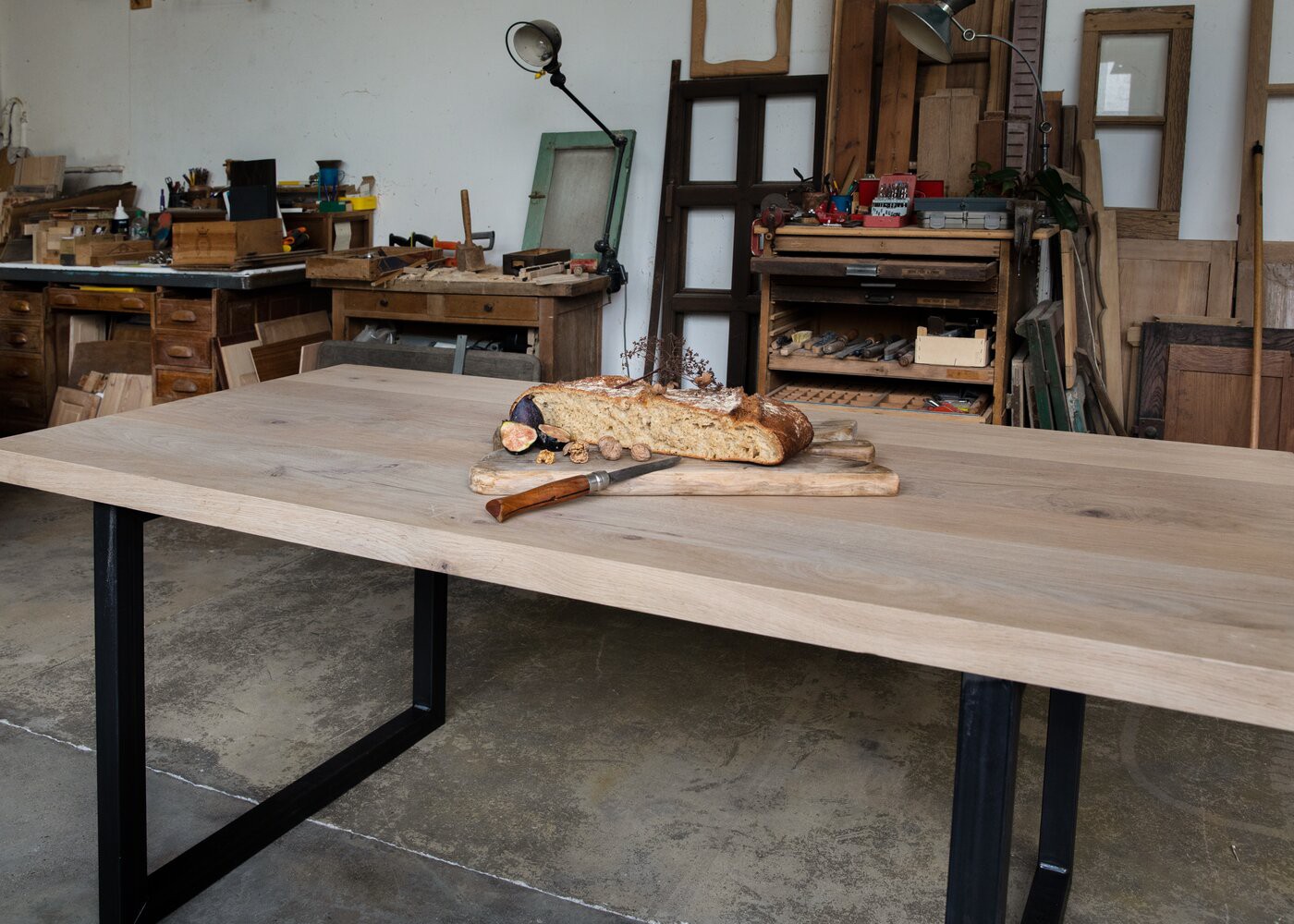 Pied De Table DELTA Acier D&eacute;graiss&eacute; Brut 50x800x700