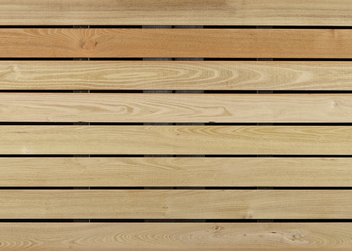 Lame de terrasse Acacia about&eacute; choix courant rives arrondies fixation invisible - 1 face profil lisse - (longueur fixe de 4000mm - cercl&eacute; par 4 lames - aboutage de 400 &agrave; 1500mm) - coupe droite en bout - fsc 21x110x4000