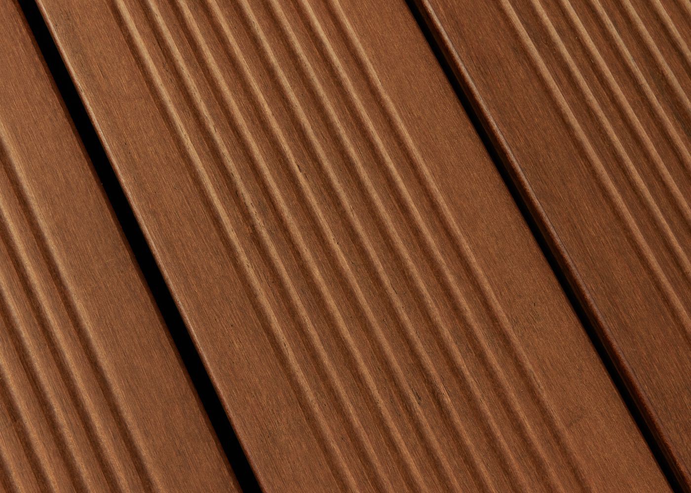Terrasse Bambou thermochauffé teinte Noisette fixation invisible réversible 20x140x1850