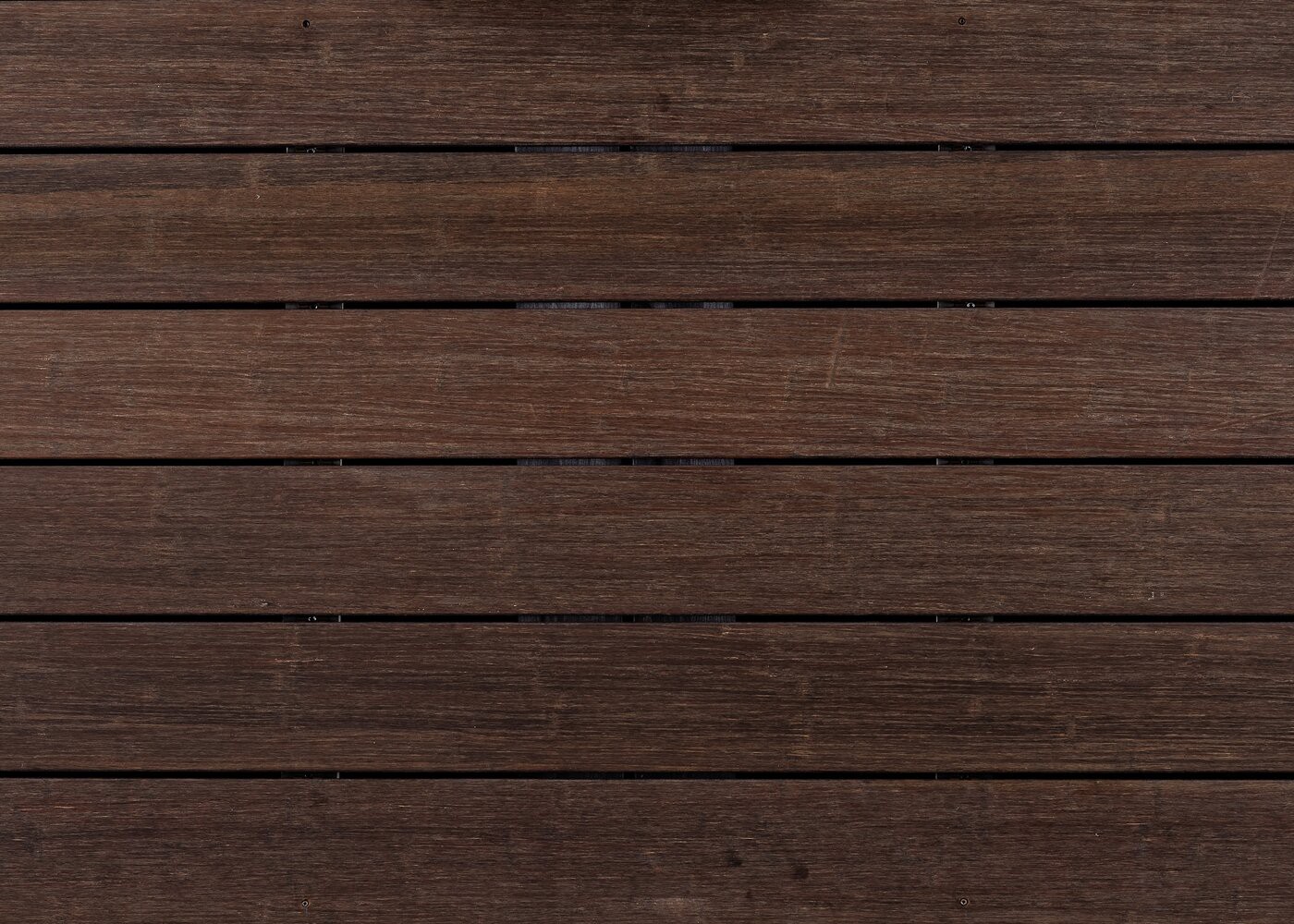 Terrasse Bambou thermochauffé teinte Wengé fixation invisible réversible 20x140x1850