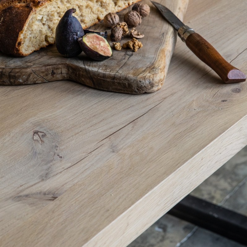 Plateau de table PORTLAND en ch&ecirc;ne massif fran&ccedil;ais &agrave; chants droits 33x60-1100x3000 (max) 33x60-1100x3000 (max)